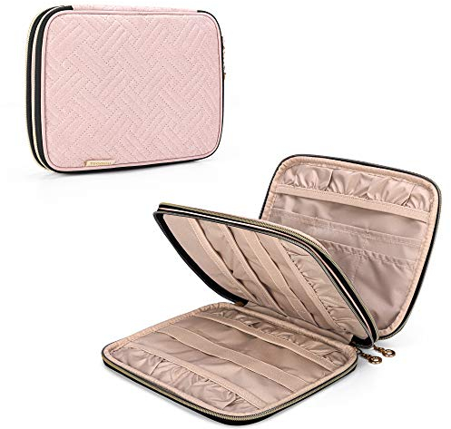 Teamoy Crochet Hook Case, Knitting Needles Case(up to 8”/20.3cm), Circular Knitting Needle Storage Bag, Travel Organiser for Crochet Hook, Knitting Needles or Other Accessories, Misty Rose(Bag Only)