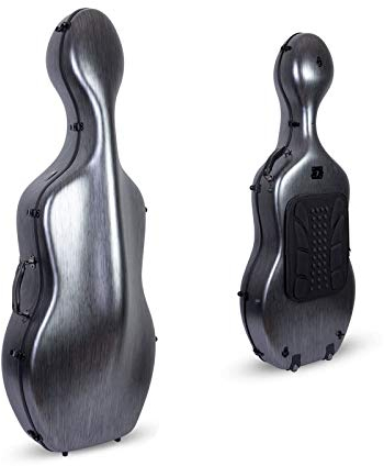 Crossrock Custodia in policarbonato composito adatta per violoncello 4/4 con zaino e ruote, Nero, 4/4 Cello Case, Violoncello 4/4