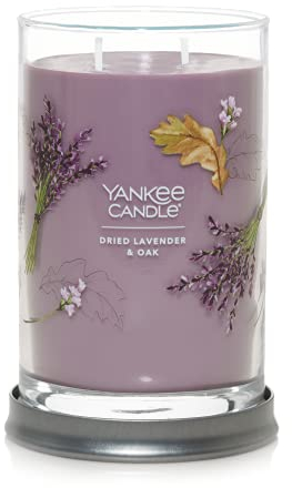 Yankee Candle Dried Lavender & Oak​ Scented, Signature 20oz Large Tumbler 2-Wick Candle, Over 60 Hours of Burn Time