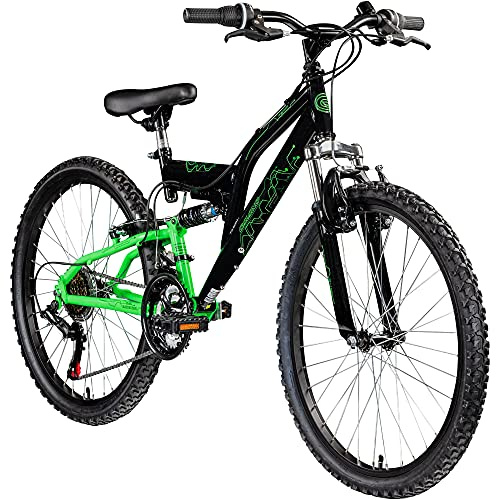 Galano FS180 24 Zoll Jugend Fahrrad 18 Gänge ab 8 Jahre Fully Mountainbike 130-145 cm für Mädchen und Jungen Kinderfahrrad Mountain Bike Jugendfahrrad MTB