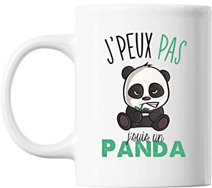 Mug Panda j'peux pas Blanc