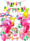 Regendeko Flamingo Ananas Set Geburtstagsdekoration Sommerfest Flamingo Party Dekoration Ananas deko Hawaii deko Tortendeko Folienballons Geburtstag Urlaub Sommer Deko