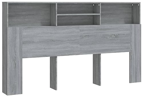 vidaXL Headboard Cabinet Grey Sonoma 180x19x103.5 cm