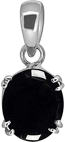 18.25 Ratti 17.00 Karat Schwarz Sulemani Hakik Versilbert Anhänger AAA+ Qualität Natürlicher Sulemani Hakik/Hakeek Lose Edelstein für Damen Herren Verstellbar Kristall Sulemani Hakik, Adjustable,