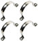 Ohamtes 4 Stück 90 mm Edelstahl Rohrbandklemmen, U-förmige Rohrschellen, Sattelklemmen, Silber