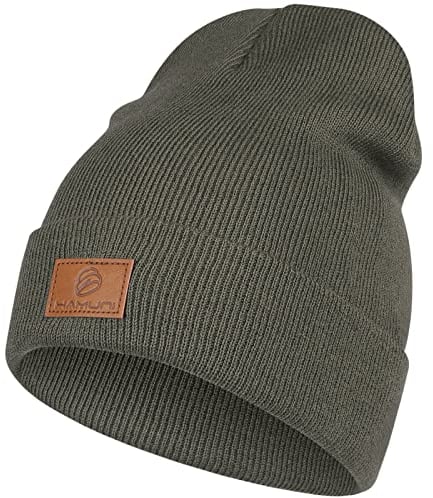 HAMUNI Beanie Mütze für Herren Damen, Klassische Wintermützen Bequem Atmungsaktiv Weich Acryl Beanie Hat Strickmütze Vintage Einfarbig Strick Bündchen Beanies Unisex