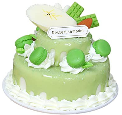 Sharplace Faux Gâteau Boulangerie Gâteau Artificiel Affichage Modèle Décoration de Fête 5 Pouces, Vert