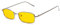 Ggpyyon Vintage Rechteckig Sonnenbrille für Damen Herren,Retro Schmale Brille UV-Schutz Sunglasses(Silber/Gelb)
