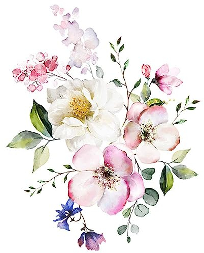 AYFFDIYI Flowers Toilet Lid Stickers,Cute Removable Self-Adhesive Colorful Stickers Restroom Art Decoration Toilet Seat Sticker for Bathroom Cistern Decor