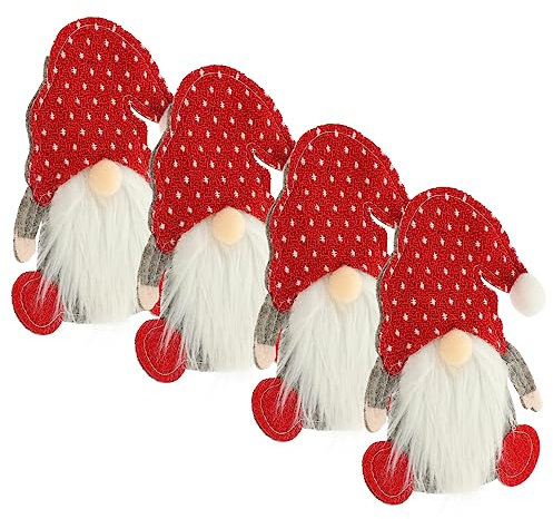 Cabilock 4 Piezas Organizadores De Cubiertos Navideños Bolsas Para Cubiertos y Tenedores Decoración Navideña Para Mesa De Banquetes Para Fiestas Elementos Navideños