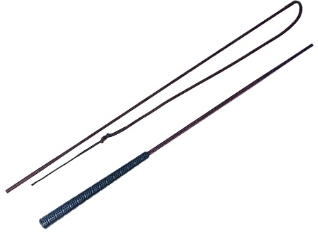 JA Horse Touchiergerte Bogenpeitsche Fahrpeitsche Pferd Fahren Bogen Peitsche Fahrsport Bodenarbeitsgerte Gummi Griff (braun, 120 cm)