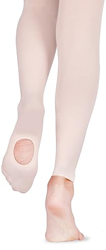 HiDance Girl's Women's Ballet Dance Tights, Ultra Soft Convertible Footed Dance Sockings Ballet Transition Tights（Ballet Pink,10-15Years）