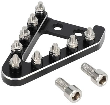 Motorrad Hinterrad Bremspedal Trittplatte aus CNC Aluminium für alle 125–530 cc Motorräder von 2004–2010 Befestigen Sie die Trittplatte mit 2 Schrauben-Schwarz