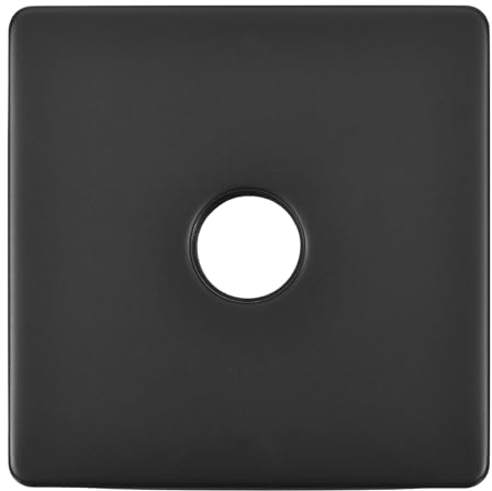 sourcing map Square Shower Arm Flange, 3.5 Stainless Steel Escutcheon Plate for Covering Gaps Holes, Fits All Standard Diameter Pipe, Black