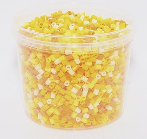 HPT Midi Bügelperlen Dose mit 5000 Midi Perlen 5mm Midi Perlen (Gelb Mix)