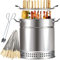 MAYFABD Ahumador De CarbóN Vertical PortáTil Barbacoa De Barril Parrilla De CarbóN Sin Humo para Exterior Interior De Camping Barbacoa De CarbóN BBQ para Asar Brochetas De Carne,28pcs