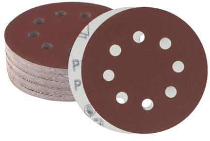 Meccion 50 Pezzi Dischi Abrasivi 125mm, 400 Grana 8 Fori Rotondi Carta Abrasiva per Levigatrice Orbitale