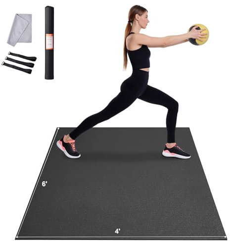 VEVOR Esterilla de Yoga Antideslizante de Alta Densidad para Hombres y Mujeres Estera de Fitness y Ejercicio con Bolsa y Correa de Transporte para Yoga en Casa, Pilates y Entrenamiento, 1830x1270 mm