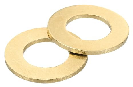 QUARKZMAN M18 Rondelle Plate, 5 Pcs Rondelles Plates à Anneau en Laiton 34mm OD 2mm Épais Joint d'Étanchéité en Métal pour Vis, Boulons, Écrous