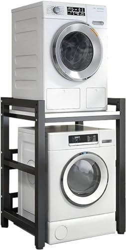 Portable Adjustable Stacking Kit for Washing Machine Tumble Dryer - Over Washing Machine Storage Rack, 300KG Load Capacity - Storage Unit for Laundry Organization and Space Saving
