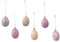 Ostereier zum Aufhängen 4x6cm Kunststoff 6er Set - mit Aufhänger - Deko Eier für Ostern Frühling - Kunststoffeier Osterdeko Hängedeko Frühlingsdeko bruchfest - Flieder Beige