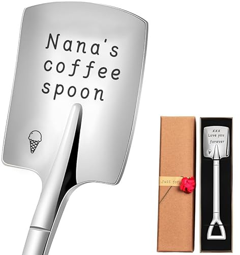 Custom Spoon, Engraved Stainless Steel Coffee Spoon - Ice Cream Spoons | with Mirror Finish - Custom Tablespoon, Ideal Anniversary, Birthday, Christmas