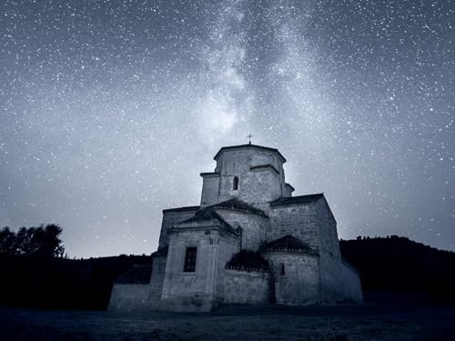 1500 Pieces Jigsaw Puzzles for Adults -Church,starry,sky,night 87x57cm