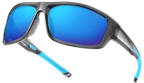 PUKCLAR Men's Fishing Sunglasses - TR90 Ultra-Light Polarized Lens, UV400 Protection, Anti-Slip Rubber Temples, HD Clarity for Anglers