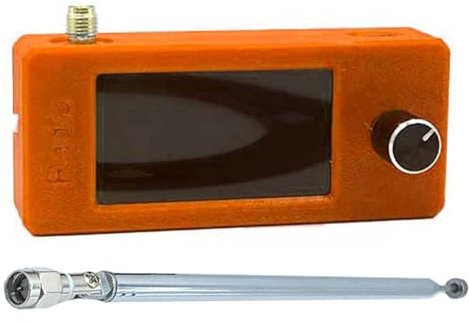 Pocket SI4732 Radio 0.5-108 MHz - Mini receptor con pantalla IPS de 1.9 pulgadas, cobertura de banda completa, antena de bucle portátil (C: 1 radio mini SI4732 naranja + 1 antena telescópica)