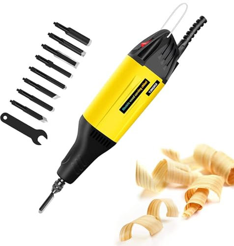 YJINGRUI Electric Wood Chisel, Electric Wood Carving Chisel up to 11500RPM/MIN for a Range of Woodworking Needs