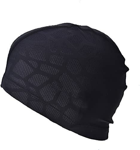 ETZRYSYB Badekappe, wasserdichter Stoff, schützt die Ohren, lange Haare, Sport, Schwimmbad, Hai, hohe Elastizität, flexibel, langlebig, Badekappe für Männer und Frauen (schwarz)