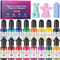 Wvasfd Coloranti per Polvere Di Gesso, 16 x 10 ml Trasparente Colori Pigmento Liquida in polvere di ceramica, per Polvere di Colata Progetti Creativi, Fai da Te