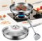 Titan Bratpfanne mit Deckel und Spatel, Antihaft Gehämmerter Wok Titanpfanne-Nutrition zum Kochen, Pfanne Titan Unbeschichtet, Titanium Pfanne Pro Induktion, Für Küche Und Camping (26cm)