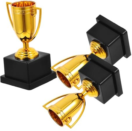 JUMPLAWN 3stücke Goldfarbene Kunststoff Trophäen Für Belohnungen Und Wettbewerbe Party Accessoires Leicht Und Tragbar Für Veranstaltungen Und Spiele