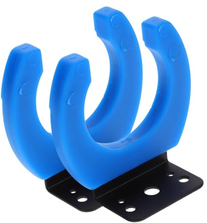Wandmontierter Mikrofonhalter aus Eisen und Gummi für Karaoke | Heimkaraoke und Rundfunk, Leichtes Design, Blau, mit 2 Stück für Mikrofone
