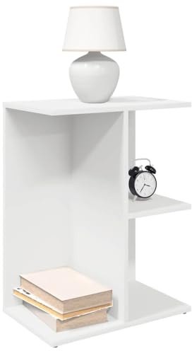 Lot de 2 tables de chevet blanches en bois durable, 46,5 x 29 x 61 cm, pour chambre à coucher, salon, table d'appoint, console de chevet
