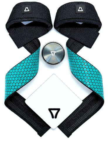 7Souths Correas Gym MAGNESIO Antideslizantes HEXAGRIP Correas de elevación | Cintas Levantamiento | Correas Powerlifting | Correas Gimnasio | Agarraderas Gym | Peso muerto | Halterofilia