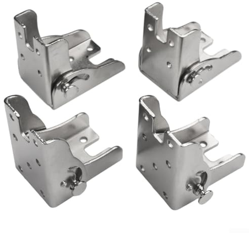 Lot de 4 charnières pliantes autobloquantes à 90 degrés, en métal robuste avec placage en zinc blanc pour bricolage, table, lit, meubles, ressort économiseur d'espace