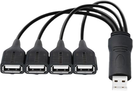 Geavonyg Cavo Ricarica Adattatore da USB A 2.0 4 in 1. Trasferimento Dati con Ricarica Rapida dello Splitter. Connettori per Prolunga USB del Telefono