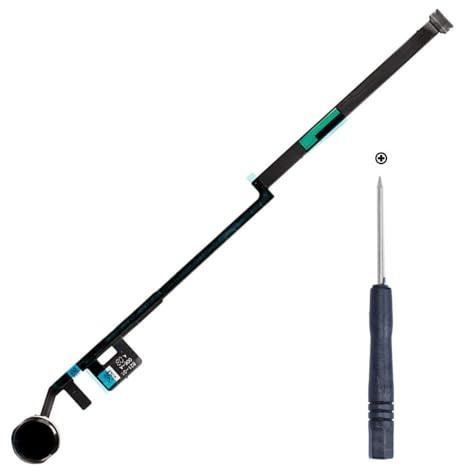 XinST Home Button Replacement with Flex Cable - Compatible with iPad 7 / iPad 8 (2019/2020) - Repair Part for Touch ID Function