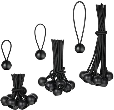 30 Pièces Tête Sphérique Tendeur – 3 Tailles (10/15/20 cm) Tendeur Elastique, Convient pour Les Tentes, Les Bâches, Le Camping, Les Activités de Plein air et l'arrimage