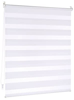 Victoria M. Doppelrollo Klemmfix ohne Bohren, 70 x 130 cm (BxH) Weiß, Rollo Fensterrollo lichtdurchlässig & verdunkelnd，Duo-Rollo Klemmmontage Zebrarollo für Fenster & Türen