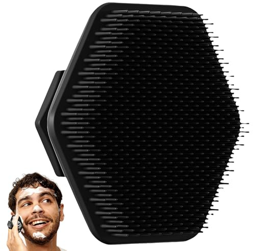 GWEOR Brosse Nettoyante Visage en Silicone, Nettoyage en Profondeur des Pores et Exfoliation Douce, Brosse de Massage Manuel pour Homme et Femme, Outil de Soin du Visage (Noir, 1 Pièce)