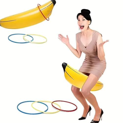 Bachelorette Party Ring Toss Games Inflatable Banana Ring Toss Game Summer Water Fun, Pool Toys & Floats, Beach Activities for Adults Women