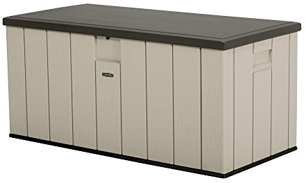 LIFETIME 60254 Heavy-Duty Outdoor Storage Deck Box, 150 gallon, Desert Sand/Brown