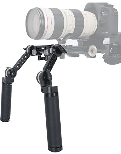 Shoulder Rig Handle Kit,NICEYRIG Rosettengriff-Set aus Leder mit Arri-Standard-Rosetten Adapter,Verlängerungsarm,15 mm Stabklemme für Kamera,DSLR-Schulter-Rig-Stützsystem