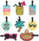 Dadabig 8 Stück Kofferanhänger, Gepäckanhänger aus PVC mit Namen- und Adressschild Identifikation Cute Strand Serie Reisegepäck Reise Urlaub Cartoon ID Tags Etiketten für Kinder Männer Frauen (8 Stile