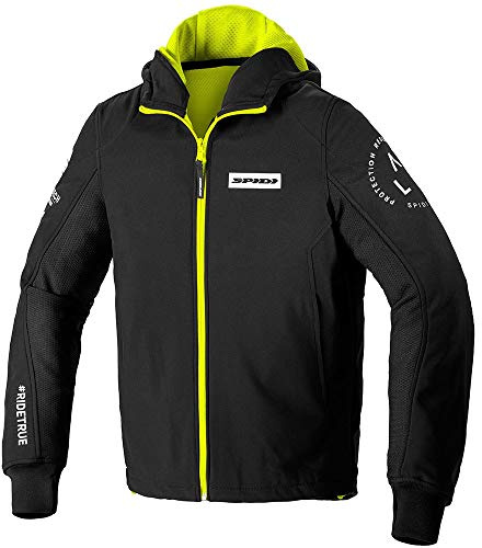 SPIDI, Hoodie Armor EVO, Herren-Motorradjacke, reflektierende Bereiche für ein Plus an Sicherheit im Dunkeln, schützt vor Wind, mit herausnehmbaren Protektoren