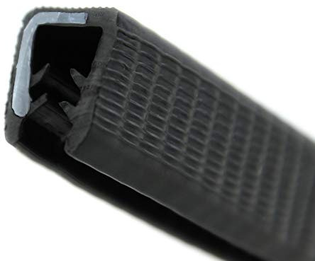 SMI-Kantenschutzprofil KS5-8S-POM für 5-8mm PVC Schwarz selbstklemmend ohne Kleber ROSTFREI dank POM-Klemmband- Kantenschutz, Kederprofil, Kantenprofil, Kantenschutzleiste für Bleche, Platten (10 m)