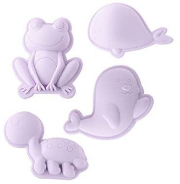 Scrunch sandförmchen Junior 12 cm Silikon lila 4 Stück
